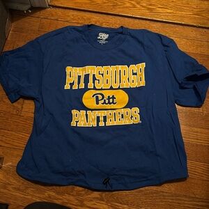 Blue Pitt panthers cropped shirt
